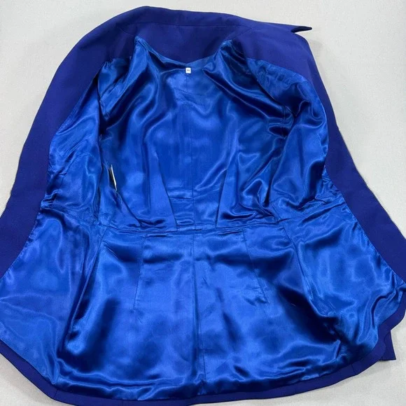 Thierry Mugler Jacket Women's Sz‎ 44 Royal Blue Blazer Wool Made in Italy - Picture 3 of 14